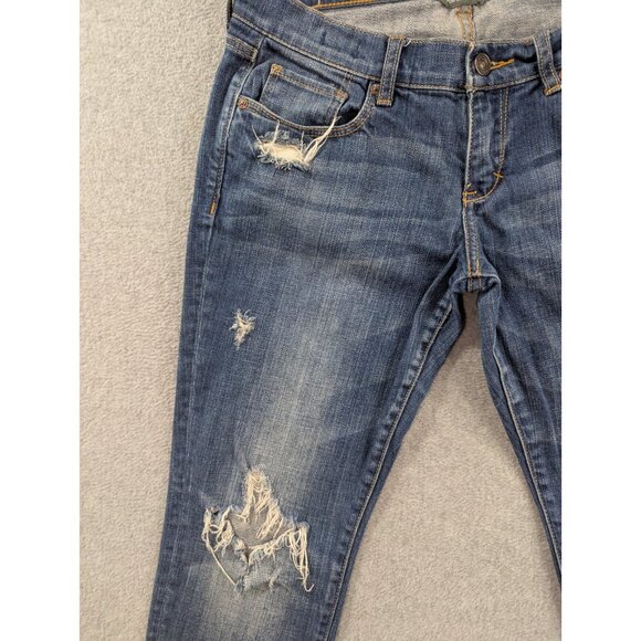Abercombie Fitch Jeans Womens Size 4 Distressed Whiskers Stretch Ankel - Picture 2 of 15
